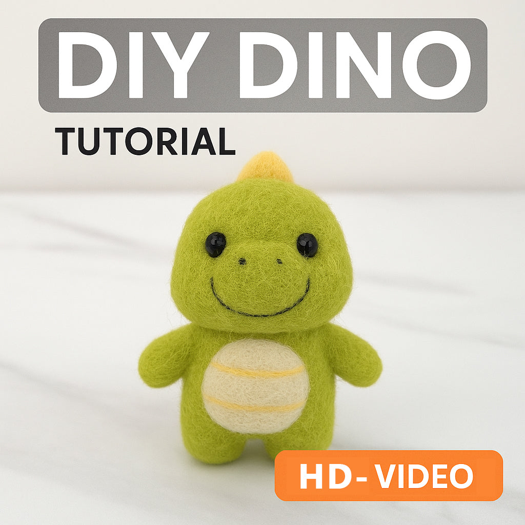 Needle Felting Dinosaur Tutorial Video – DIY Wool Felt Dino Pattern, Beginner Friendly, Instant Download