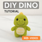 Needle Felting Dinosaur Tutorial Video – DIY Wool Felt Dino Pattern, Beginner Friendly, Instant Download