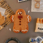Handmade Felt Gingerbread Man Coaster – Wool Christmas Cup Mat, Cute Holiday Décor, Unique Gift for Coffee & Tea Lovers
